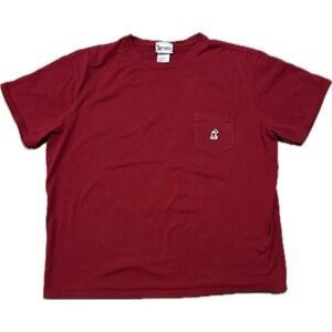 Walt Disney World Mens XL Red Pocket T-Shirt Mickey Mouse Patch Cotton